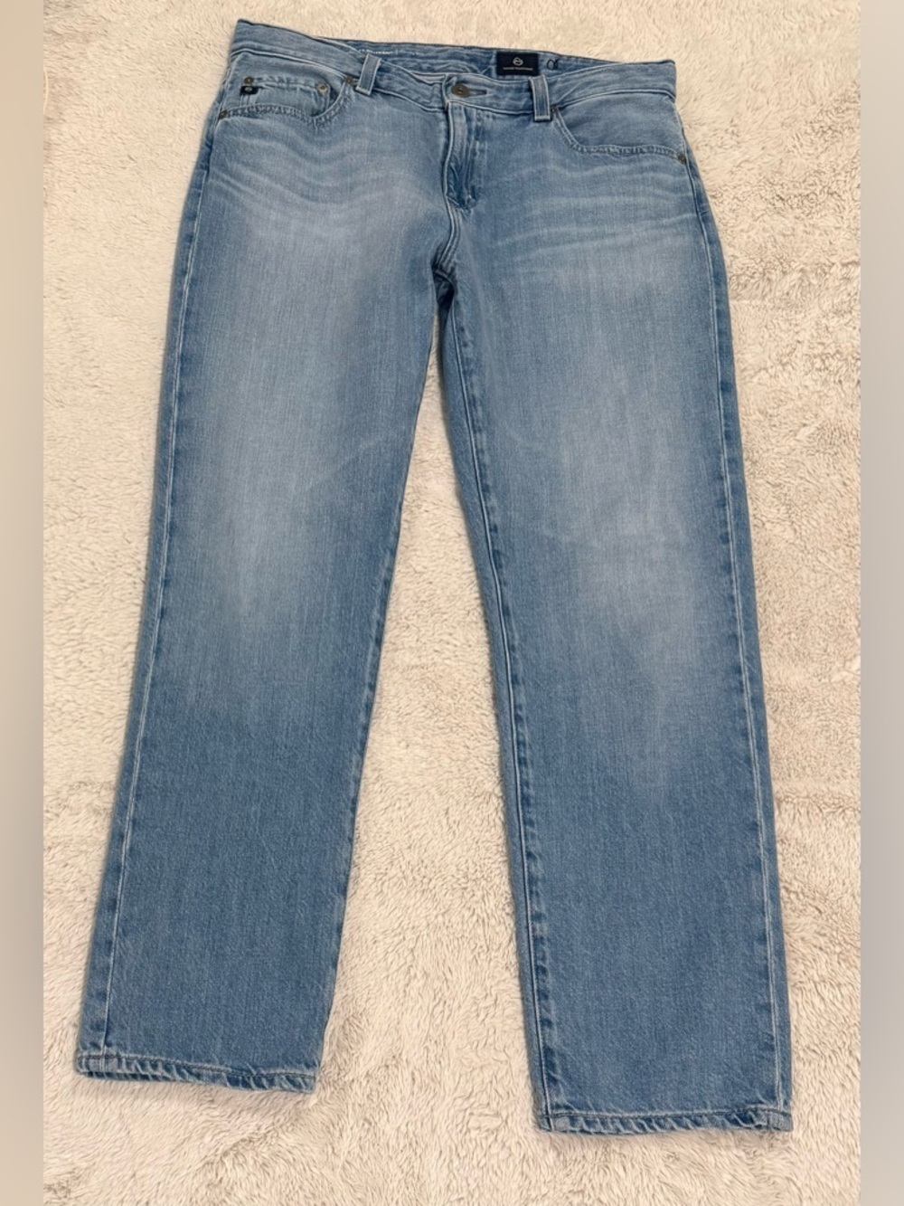 AG Adriano Goldschmied Light Wash Straight Leg Jeans Size 27